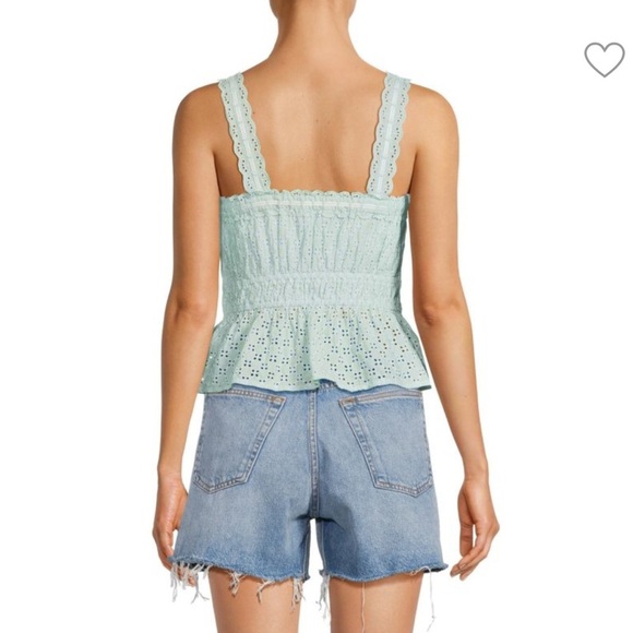 Sam Edelman Doria Eyelet Lace Crop Top LG - Picture 2 of 6